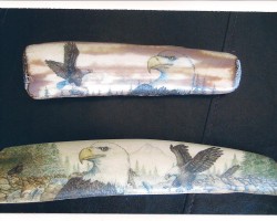 walrus scrimshaw by P. Hayde Eagles