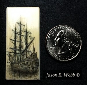 Jason R. Webb's Scrimshaw Ship with masts stowed