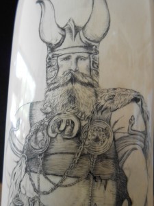 Viking Warrior in horned helmet by Belle Ochs