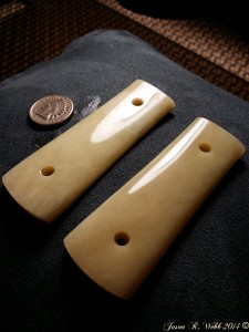 Camel bone scales after cleaning and polishing
