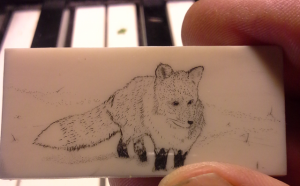 Fox in the snow in progress 2014-06-01