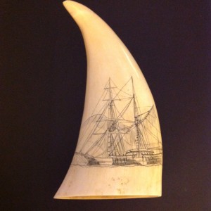 Left side of Mystery Artist #20 tooth #2 showing a ship