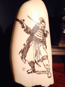 Another shot of David Weir's Pirate on a whale tooth