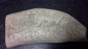 Mystery Artist 26-2 Whale Tooth with stagecoach