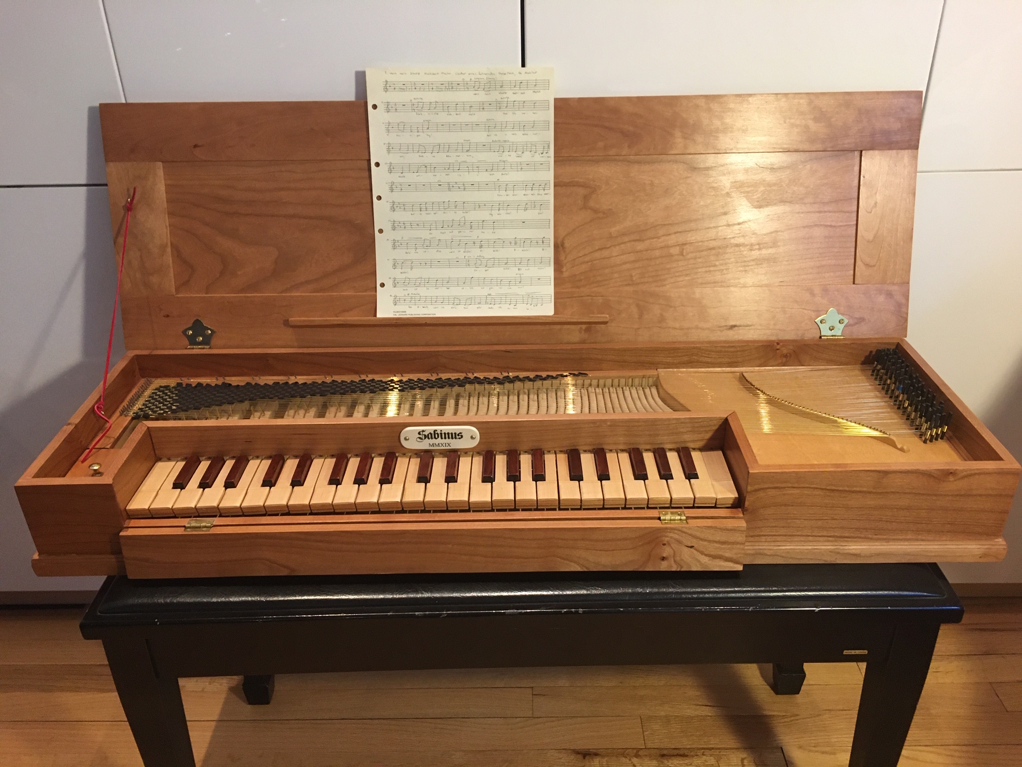 Clavichord with scrimshaw nameplate