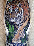 Scrimshaw by Linda Karst Stone of a walking tiger